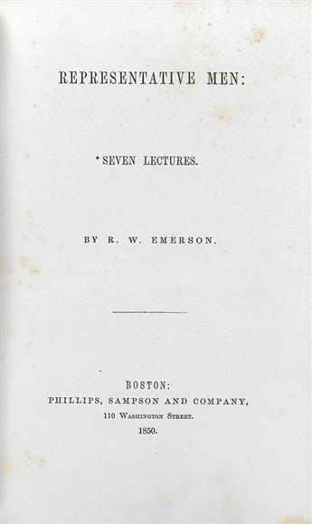 EMERSON, RALPH WALDO. Representative Men: Seven Lectures.